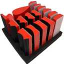 Hand Sanding Block Set of 16,Interchangeable Assorted Contoured Profile Sanding Pad Kit,Hook and Loop Abrasive Sanding Chassis for Sand Wood Furniture, Auto Paint and Crafts,Red