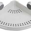 Pot and Pan Organizer Corner Wall Mount Bathroom Shelf Storage Holder Shelves Bathroom Shower Kitchen Storage Rack Organizer Bathroom Accessories (Color : White) (Light Grey)