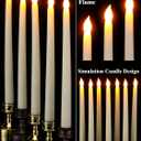 Funtery 48 Pcs Flameless LED Taper Candles Battery Operated Candles Bulk Realistic LED Candlesticks Flickering for Wedding Church Graduation Party Home Decor(Ivory, Classic Style)