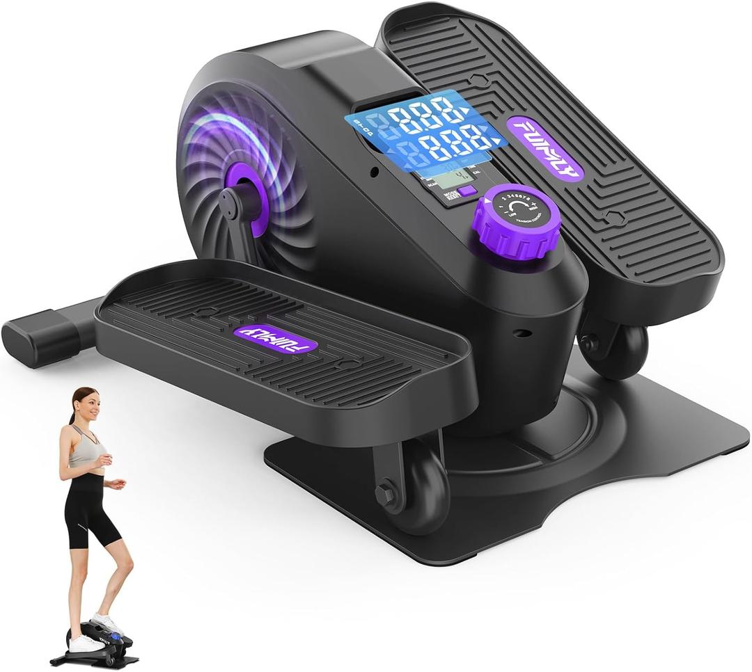 FUNMILY Under Desk Elliptical, Ellipse Leg Exerciser, Standing or Seated Mini Elliptical Machines, Portable Bike Pedal Exerciser for Seniors/Adults, Leg Workout Equipment for Home/Office (Violet)