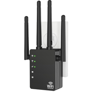 12880 Sq.Ft Range WiFi Extender Signal Booster Dual Band 5GHz/2.4GHz, 105-Device Compatibility, Simple Installation, WiFi Extender, Black