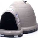 Petmate Large Dog House Outdoor Weatherproof - Indigo Igloo Dog House, Made in USA, for Large Dogs 50 to 90 pounds, TAUPE/BLACK