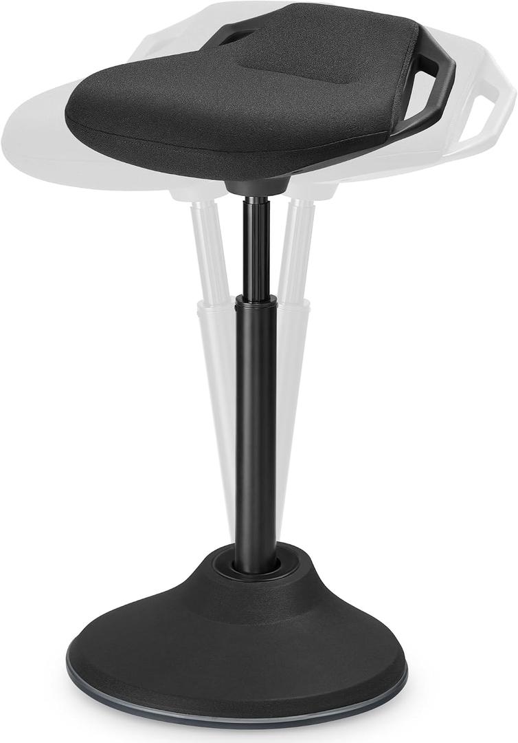 SONGMICS Ergonomic Wobble Stool, Height Adjustable Standing Desk Stool 23.6-33.3 Inches, Swivel Balance Chair with Non-Slip Base, Standing Chair, for Active Sitting, Office, Home, Ink Black UOSC02BK