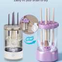 Makeup Brush Cleaner - 9000 RPM Electric Makeup Brush Cleaning Machine, IP65 Portable Make up Brush Cleaner for Makeup Sponges and Brushes (Purple) (Purple)