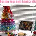 300Pcs Pipe Cleaners,Chenille Stems Crafts Kits with Pom Poms White Ribbon Elastic String Pearls Artificial Flower Stems and Stamens Pipe Cleaner for DIY Art,Craft Supplies