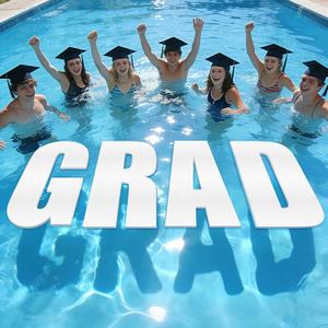 Large Grad Prom 2026 Floating Letters for Graduation 20" White Foam Pool Decorations for Grad Prom Party Graduation Pool Float Decor, Photo Props for Seniors, Class of 2026 (Grad)