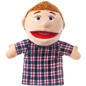 1 Pcs Family Hand Puppets 12 Inch Grandparents, Mom & Dad, Brother & Sister Plush Hand Puppet Toys Role-Play Toy Puppets for Kids Storytelling Imaginative Pretend Play Teaching Preschool(Dad)