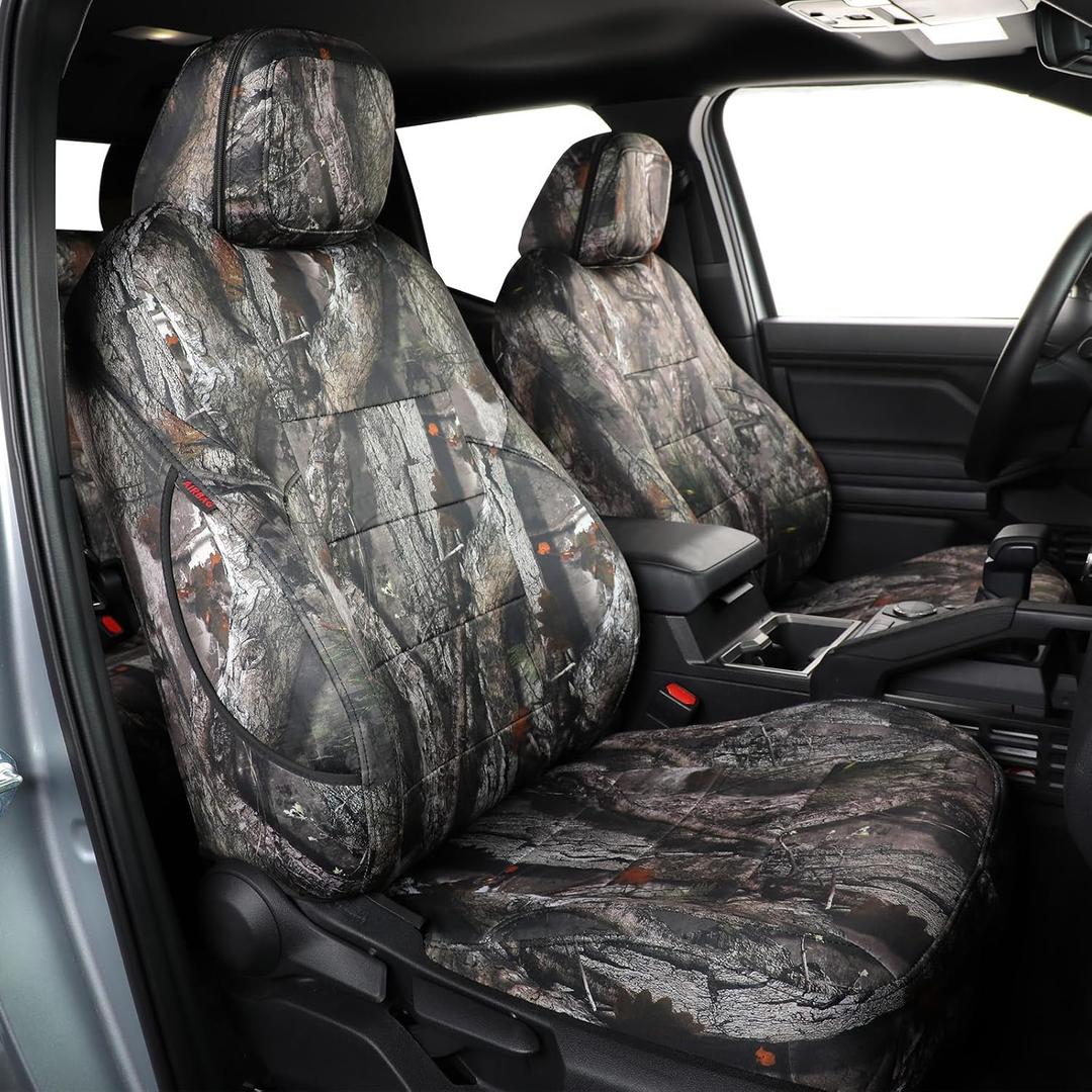 Custom Fit Car Camo Seat Cover for Select Toyota Tacoma Access Cab/Xtra Cab 2024 2025 2026 SR,SR5,TRD PreRunner, Neoprene Camouflage Car Seat Covers Front Seats(Neoprene Jungle Camouflage)