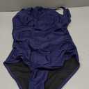 Tempt Me Women One Piece Swimsuit High Neck Plunge Ruched Tummy Control Bathing Suit (Blue, M)