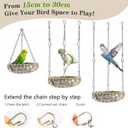 Waterproof Bird Bed with Adjustable Chain, Customizable Height Hanging Bird Hammock for Cage, Small Size Bird Nest with Durable Non-Collapsible Bottom, Bird Hut for Conures, Budgies (Khaki)