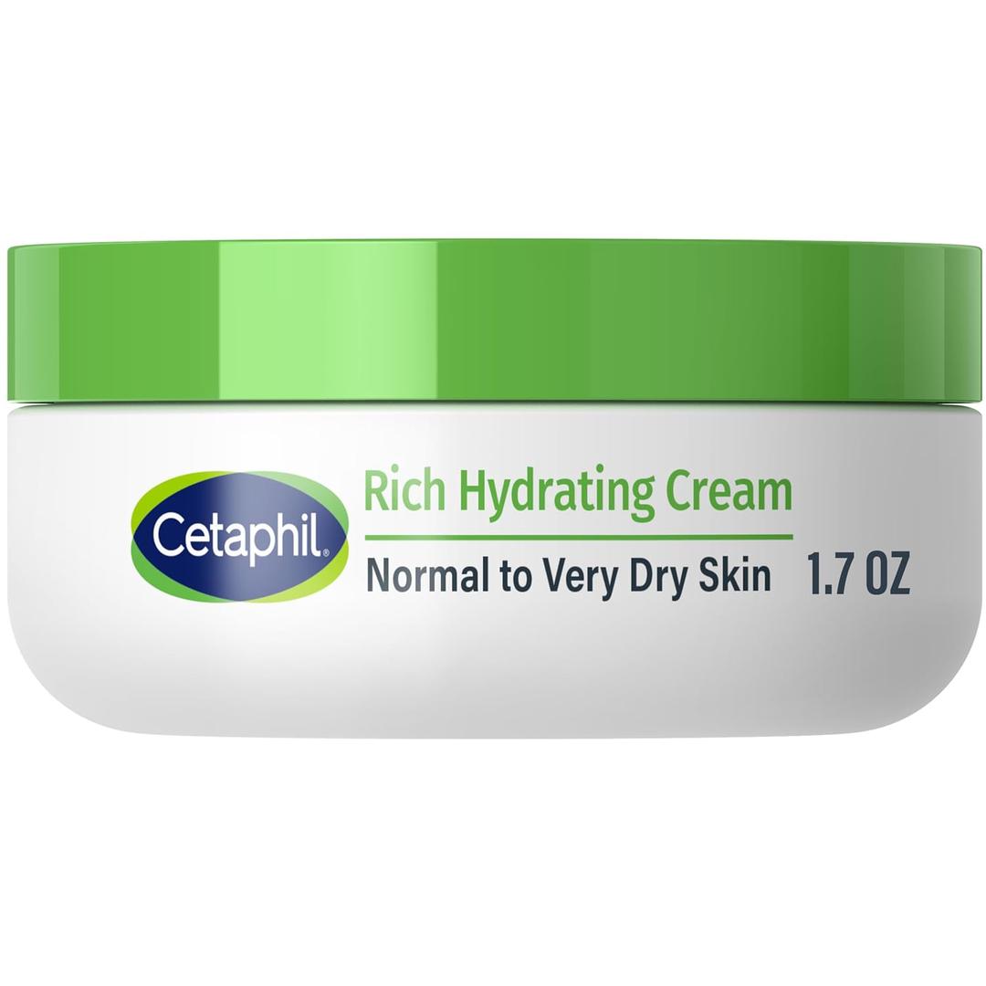 CETAPHIL Rich Hydrating Night Cream For Face, With Hyaluronic Acid, 1.7 oz, Moisturizing Cream For Dry To Very Dry Skin, No Added Fragrance