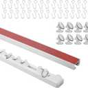 Self Adhesive Curtain Track,9.8FT Ceiling Curtain Track No Drill,Curtain Track Ceiling Mount, Curtain Track for RV,Trailer,Home (118 Inch)