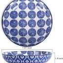 Selamica Porcelain 26 Ounce Pasta Bowls Set of 6, 8 inch Wide and Shallow Salad Bowls, Serving Bowls, Microwave & Dishwasher Safe, Sturdy & Stackable, Vintage Blue