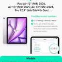 ESR for iPad Air 13 Inch Case M4/M3/M2 (2026/2025/2024), iPad Pro 12.9 Case, Powerful Magnetic Attachment, Slim Trifold Stand Case, Supports Pencil Pro & Pencil (USB-C), Rebound Series, Black