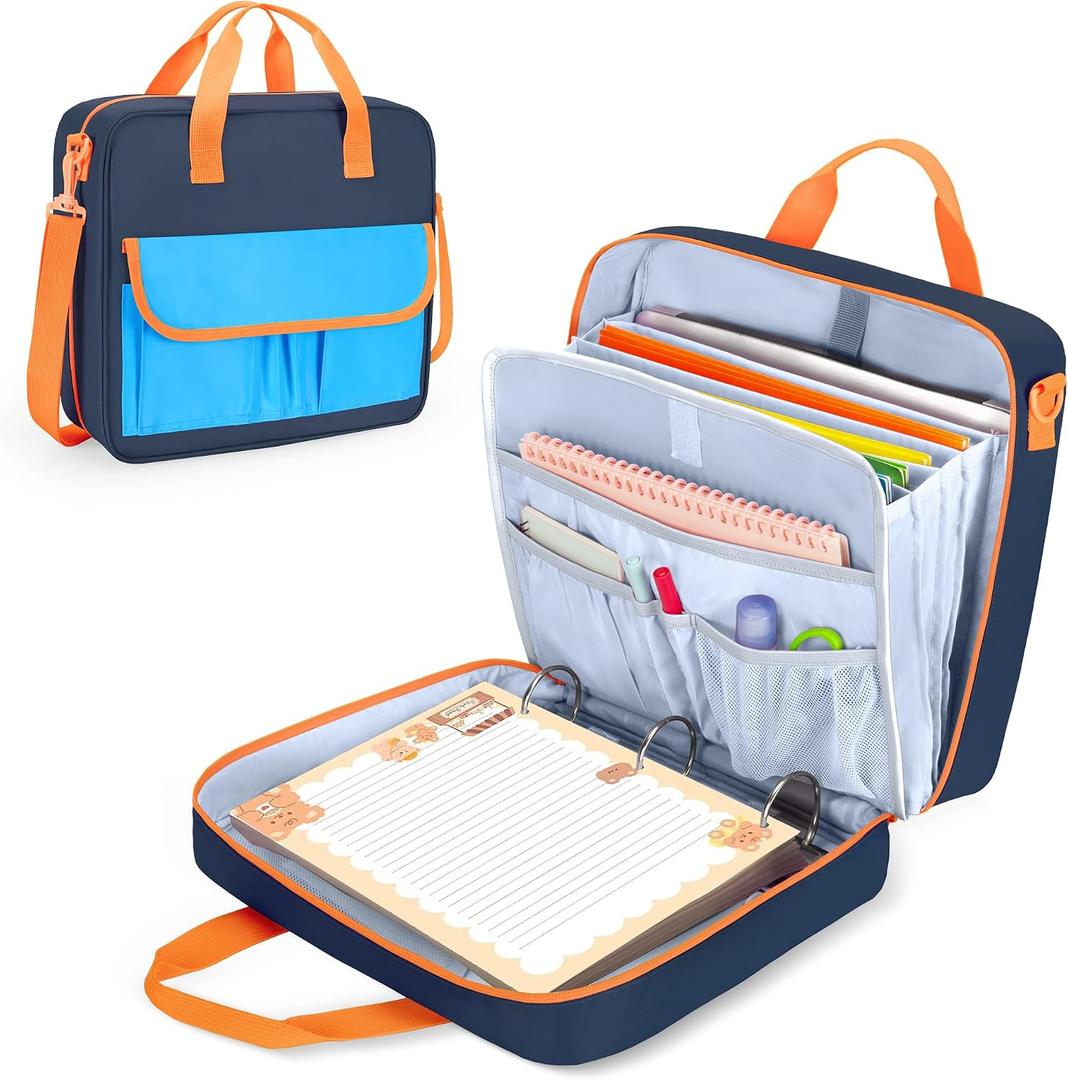 YARWO 2026 New Zipper Binder Bag 3 Ring Trapper Keeper Holds 500 Sheets