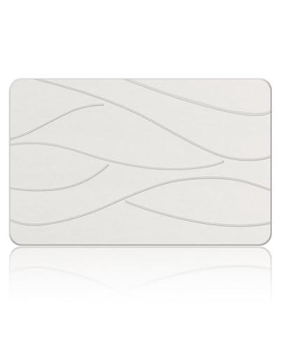Veeloim Stone Bath Mat Diatomaceous Earth Shower Mat Non-Slip Super Absorbent Diatomite Stone Bath Mats for Bathroom Floor Quick Drying Natural Easy to Clean(23.6''×15.4" White)