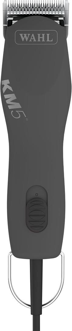Wahl Pro Animal Curly Coat - KM 2-Speed Pro Clipper - Cat & Dog Grooming Clipper for Pet Care - Great for Poodles & Golden Doodles - Includes 2 Stainless Steel Guide Combs - Gunmetal