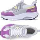 GyeBea Wide Toe Box Shoes Women Arch Support Walking Sneakers Orthotic Tennis Shoes for Plantar Fasciitis Bunions GrayPurple Size 10