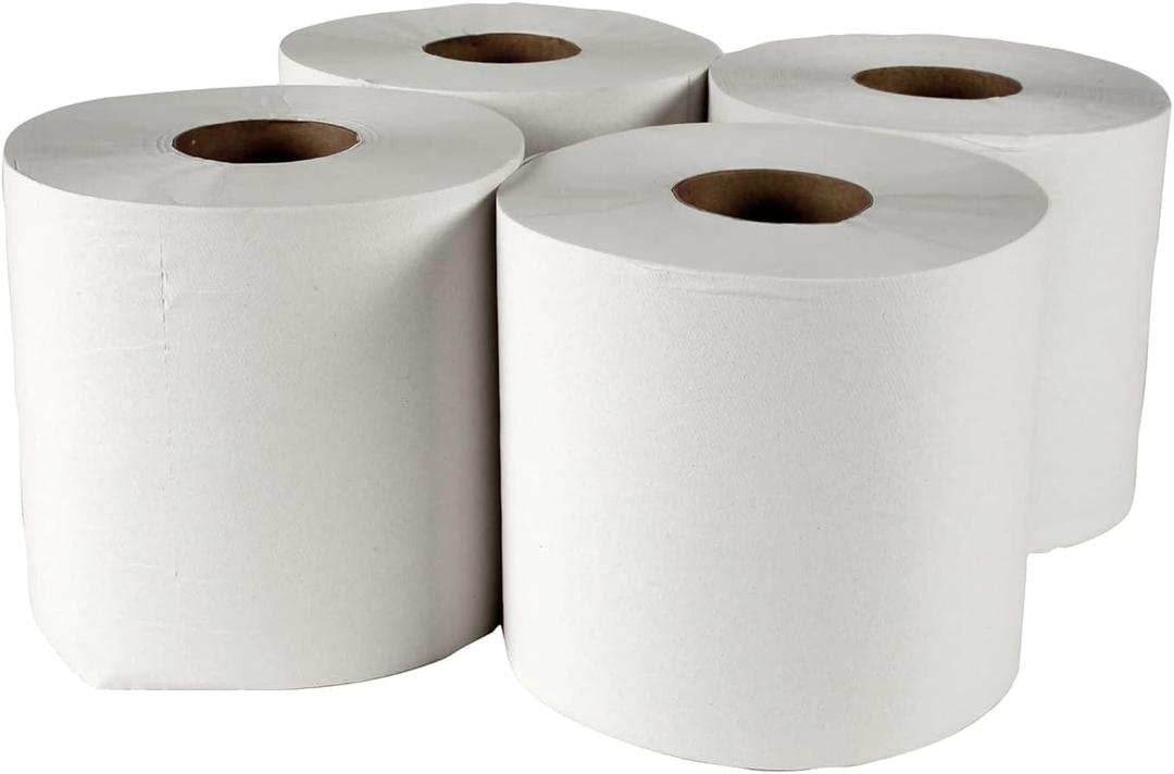 Plexon Center-Pull Paper Towels, Perforated, 1-Ply, 3" Core, 8" x 15", White, 250 Sheets/Roll, 4 Rolls/Carton