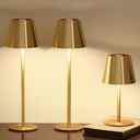 3 Pack Cordless Table Lamp, Portable Battery Operated Lamp with 3 Color Temps and Step less Dimming, Rechargeable Table Lamp for Dinner, Desk, Café, Outdoor (Brushed Gold)
