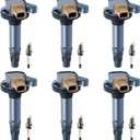 UF646 Ignition Coils and Spark Plugs Set Compatible with Compatible with Ford 2011-2015 F150, 2015-2017 Expedition, 2013-2017 Explorer, 2013-2015 Lincoln MKS MKT, Set of 6