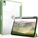Case for iPad Air 11 Inch M4/M3/M2 2026/2025/2024, iPad Air 5th/4th Generation 10.9 Inch 2022/2020 with Pencil Holder, Auto Sleep/Wake, Shockproof Cover with Clear Back Shell (Light Green)
