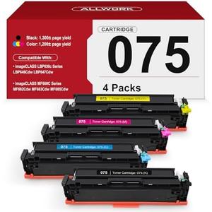 075 Toner Cartridge Compatible Replacement for Canon 075 075H Toner Cartridge Set Works for Canon Color imageCLASS MF662Cdw MF663Cdw MF665Cdw LBP646Cdw LBP647Cdw LBP640 MF660 Series Printer, 4 Pack