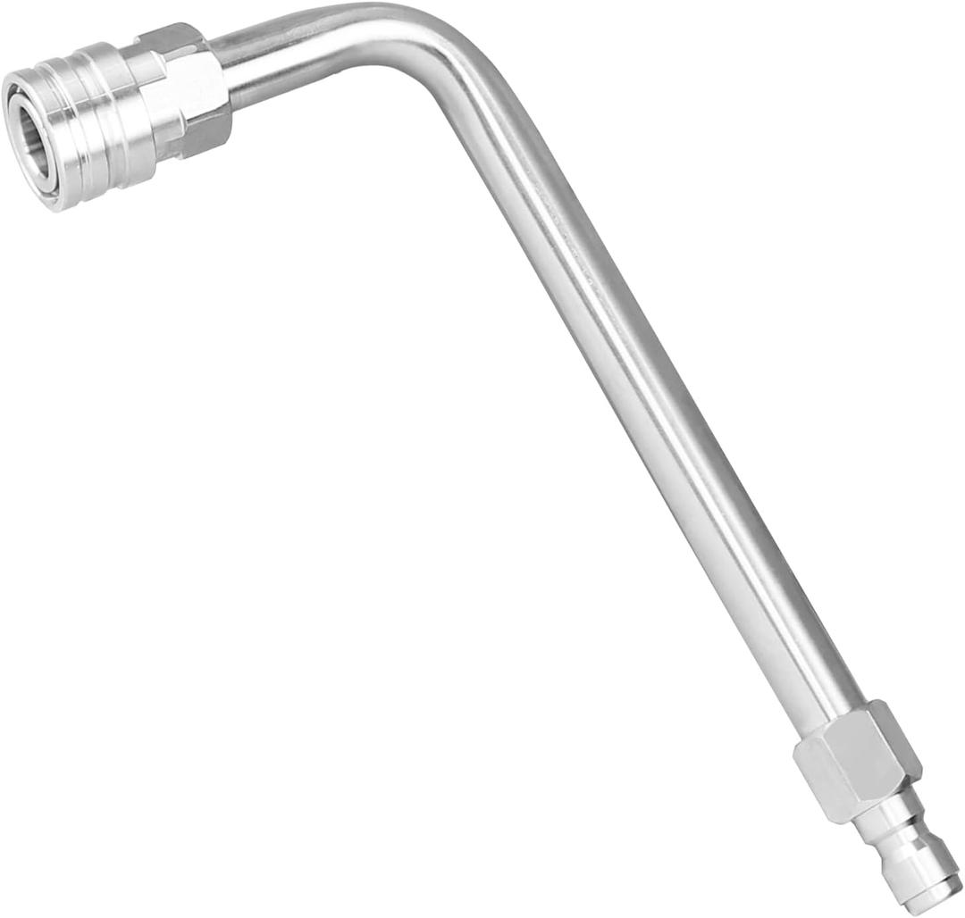 Pressure Washer Gutter Rod, 7 inch 90 Degree Curved Angled Stainless Steel lance, Pressure Washer Gutter Cleaner Attachment with 1/4 Inch Quick Connect