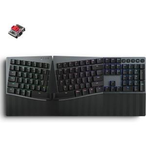 Perixx PERIBOARD-835RD II Wireless Ergonomic Mechanical Keyboard [Firmware Updated] - RGB Backlit - Low-Profile Red Linear Switches - Multi-Device Connection - Compatible with Windows and macOS