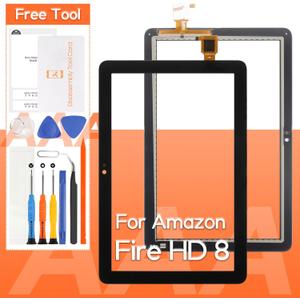 Screen Replacement for Amazon Kindle Fire HD 8 /HD 8 Plus Tablet 12th Gen 2022/2024 R2SP8T R24SB8 T805S Touch Screen Panel Digitizer Screen Replacement Full Assembly Repair Kits