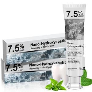 Hydroxyapatite Toothpaste for Advanced Enamel Protection & Tooth Strengthening, FluorideFree FluorideFree Formula with Gentle Mint, Fresh Breath, Reduce Tooth Sensitivity 2pcs, 2028.06.18