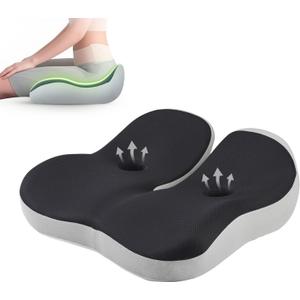 Seat Cushion,Office Chair Memory Cushion, Ergonomic Design, Relieve Sciatica and Long-Term Sitting Pain, Suitable for desks, car Seats, Games, wheelchairs (Black)