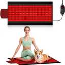 Red Light Therapy Mat, 2in1 LEDs (660nm& 850nm) Red Light Therapy Blanket, Premium Material, Adjustable Timer & Intensity (210 LEDs) 15 x 33.4