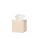 Simple Solid Ceramic Tissue Box Cover – Square Matte Finish Tissue Holder for Bathroom, Vanity, Nightstand, Office – Decorative & Discreet – Fits Standard Tissue Boxes (Buttercream)