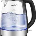 COMFEE' Glass Electric Tea Kettle & Hot Water Kettle Electric, 1.7L Electric Kettle with LED Indicator, 1500W Fast Boil, Auto Shut-Off and Boil-Dry Protection (1.8 Quarts, Black)