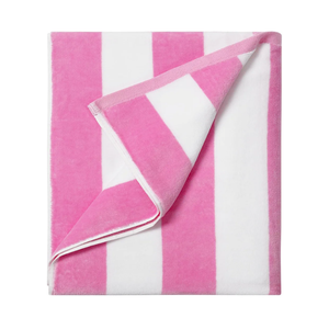 LULUHOME Large Oversized Beach Towel - Big Cotton 36 x 70 Inch Striped Pool Towel, Large Cabana Soft Swimming Towel for Adult Men Women,Pink