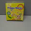 Large Letter Piggy Bank for Kids Boys Girls Wooden Personalized Piggy Banks A-Z with Target Area Clear Alphabet Banknote Coin Banks for Gift Decoration Baptism (B)