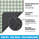 TigeJoy Small Picnic Blanket Waterproof 60x60, 5-Layer Thick Beach Blanket Sandproof, Gingham Picnic Blanket Outdoor Picnic Mat for Beach, Park, Grass, Travel, Hiking, Camping Essentials