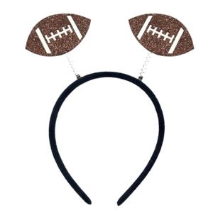 2 x AIUPUOC Football Headband for Women Cute Football Design Headband Head Boppers Sports Hair Accessories for Football Mom Fans Game Day Cheer Hairband Non Slip 1Pcs (Brown B, Average)