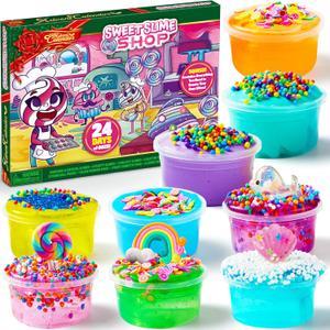 JOYIN 24 Days Christmas Advent Calendar 2025, 16 DIY Slime, Foam Balls,Fruit Slices & Glow in The Dark Powder,Christmas Countdown for Kids Party Favors,Xmas Gift Classroom Prizes,Slime Advent Calendar