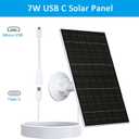 Zivif 7W Solar Panel for Arlo Essential 2K (2nd Gen), Essential XL Spotlight Cameras, USB-C Solar Charger with Micro USB Connector, IP66 Waterproof, 360 Adjustable Mount, 7.2ft Cable