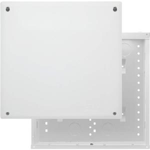 Legrand - OnQ 14 Inch Cable Management, In-Wall 20-Gauge Media Box, Structured Wiring Enclosure with 2.5 Inch Openings for Wires, Glossy White, EN1400