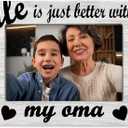 2 x Oma Gifts 4x6 Picture Frame, Grandma Photo Frame from Grandkids Grandchild, Best Grandmother Gifts, Life Is Just Better with Oma Wooden Picture Frames for Wall or Tabletop Display, 8x6