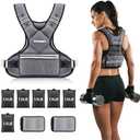 Adjustable Weighted Vest PACEARTH Ironsand Weight Vest with Six 1.5-lb Adjustable Weights, 11-20 lbs Total, Big Zipper Pouch, Home Workout Weight Vest for Men and Women in Cardio and Strength Training