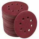 120 PCS 5 Inch 8 Hole Red Round Sandpaper, 60 80 100 120 150 180 220 240 320 400 600 800 Grit Sanding Discs, Hook-and-Loop Abrasive Sander Paper for Random Orbit Floor,Drywall Sander