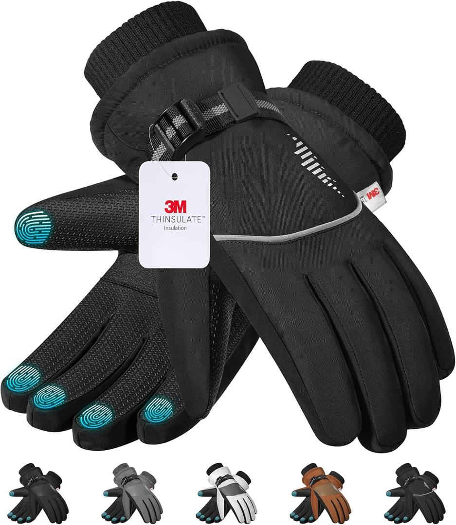 rivmount 3M Warm Winter Gloves, Cold Weather for Men Women, Thermal Touchscreen Anti-Slip Windproof, for Cycling Running Working Hiking Skiing Daily Life Outdoor Activities (Moonless Night)