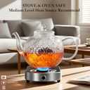 Glass Teapot with Removable Infuser-1500ml Clear GlassTea Pot for Stovetop, Borosilicate Microwave Safe Glass Tea Kettle and Tea Maker for Blooming & loose Tea