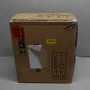 GREENSTELL Small Vanity Stool Chair with Storage and Folding Back, 13.4" x 15" x 30" Square Faux Fur Soft Ottoman, 4 Metal Legs with Anti-Slip Feet, Furry Padded Seat for Makeup, Bedroom, Camel