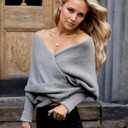 Knitted Scarf with Sleeves for Women Multifunctional Shrugs Sweater Wrap Fall Winter Fashion Crochet Cape Shawl (Red, M)