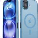 For iPhone 17 Case, Matte Magnetic Phone Cover With 1 Screen Protector Support for MagSafe Shockproof Military Grade Protection Translucent Frosted Back, Lavender Purple